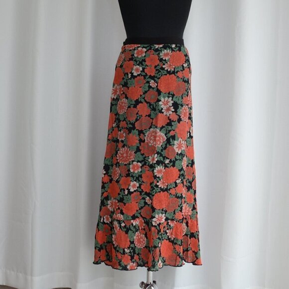 Vintage 90s April Cornell Floral Maxi Skirt Sz S - Picture 2 of 6